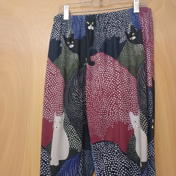 Lily Firmiana Colorful Cat Leggings Abstract Boho L XL - Picture 5 of 7